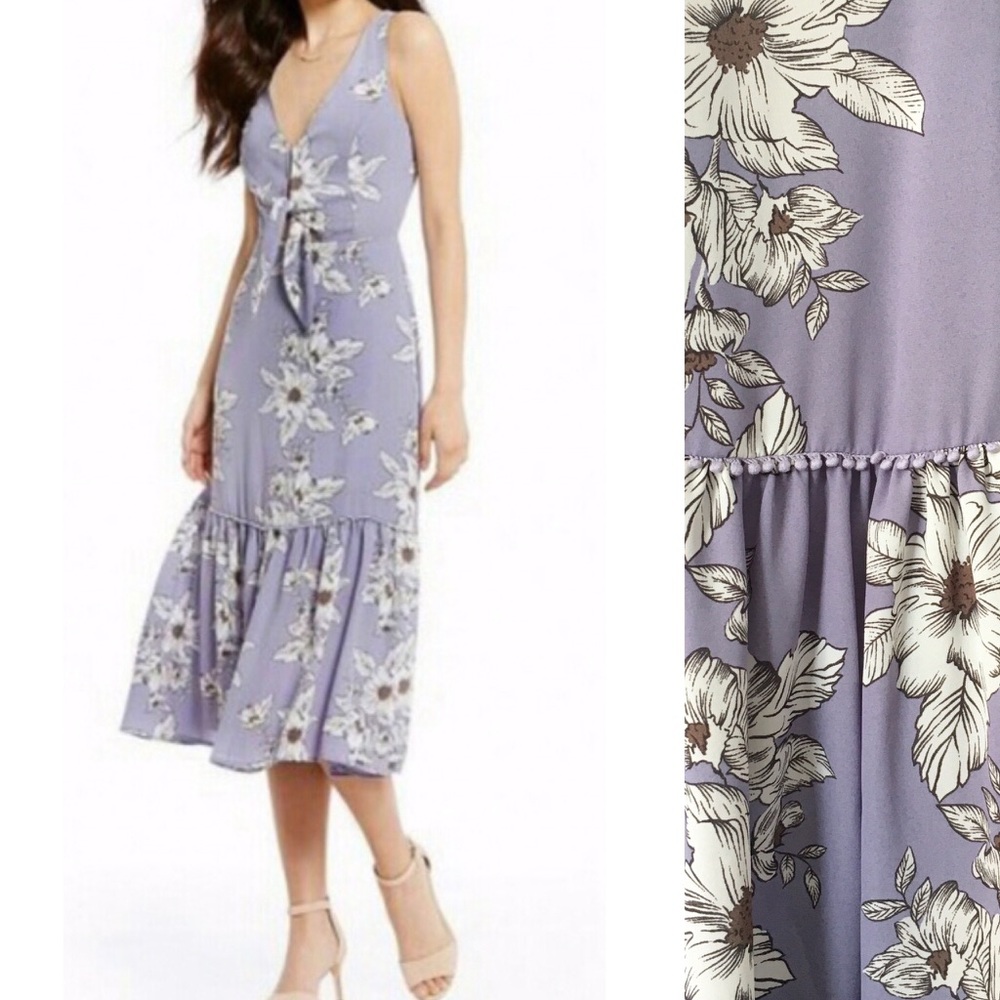 Gianni Bini Carla Tie Front Dress, NWT, Floral - Picture 2 of 8